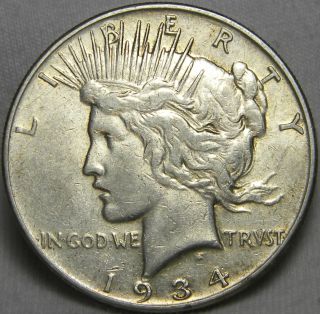 1934 - S Peace Dollar In 1934s photo