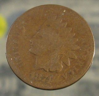 1874 Indian Head Cent Good photo
