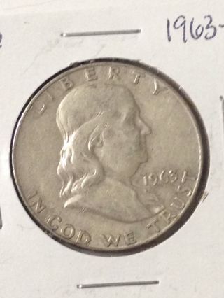 F097 1963 - D Franklin Liberty Silver Half Dollar Circulated Fairhouse photo