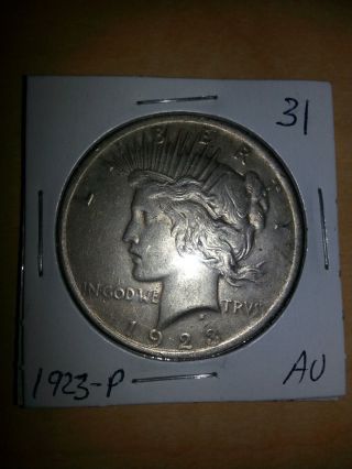 1923 - P Peace Silver Dollar Au 31 photo