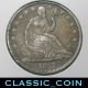 1865 - S Silver Seated Liberty Half Dollar 50c San Francisco Tougher Date Half Dollars photo 1