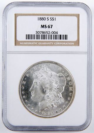 1880 - S $1 Morgan Silver Dollar Coin Ngc Ms67 photo