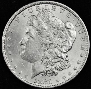 1881 - P Morgan Silver Dollar.  B.  U. photo