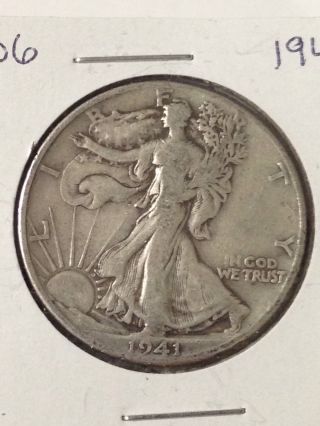 F106 1941 - P Walking Liberty Silver Half Dollar Circulated Fairhouse photo