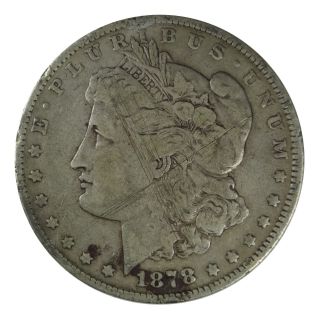 1878 - P Morgan Dollar 7tf 7 Tailfeathers,  ' 78 Reverse photo