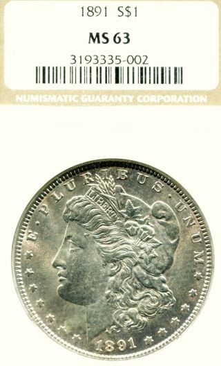 1891 $1 Morgan Silver Dollar Ngc Ms63 photo