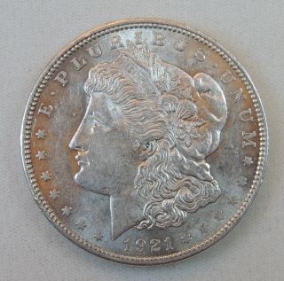 1921 - P $1 Morgan Silver Dollar - Au photo
