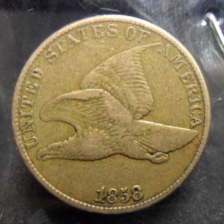 1858 Sl Flying Eagle Cent - F/vf - K113 photo