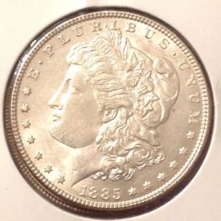 1885 P Morgan Silver Dollar Bu, photo