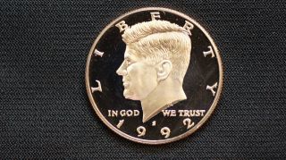1992 - S Proof Kennedy Half Dollar Coin - 50c photo