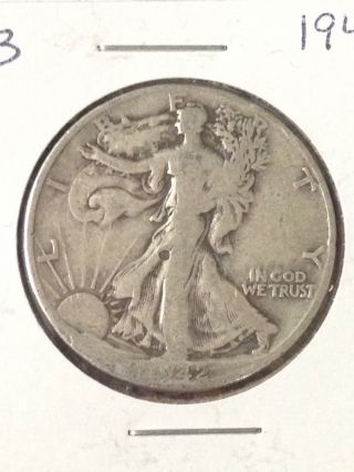 F113 1942 - D Walking Liberty Silver Half Dollar Circulated Fairhouse photo