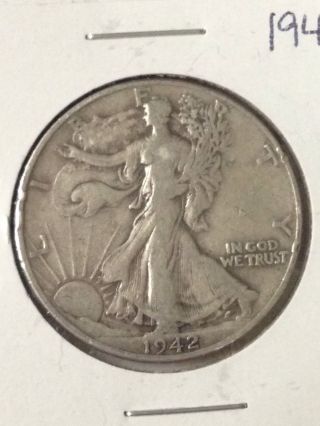 F117 1942 - P Walking Liberty Silver Half Dollar Circulated Fairhouse photo