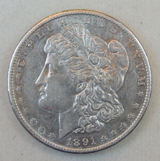 1891 - S $1 Morgan Silver Dollar - Au Details - Cleaned photo
