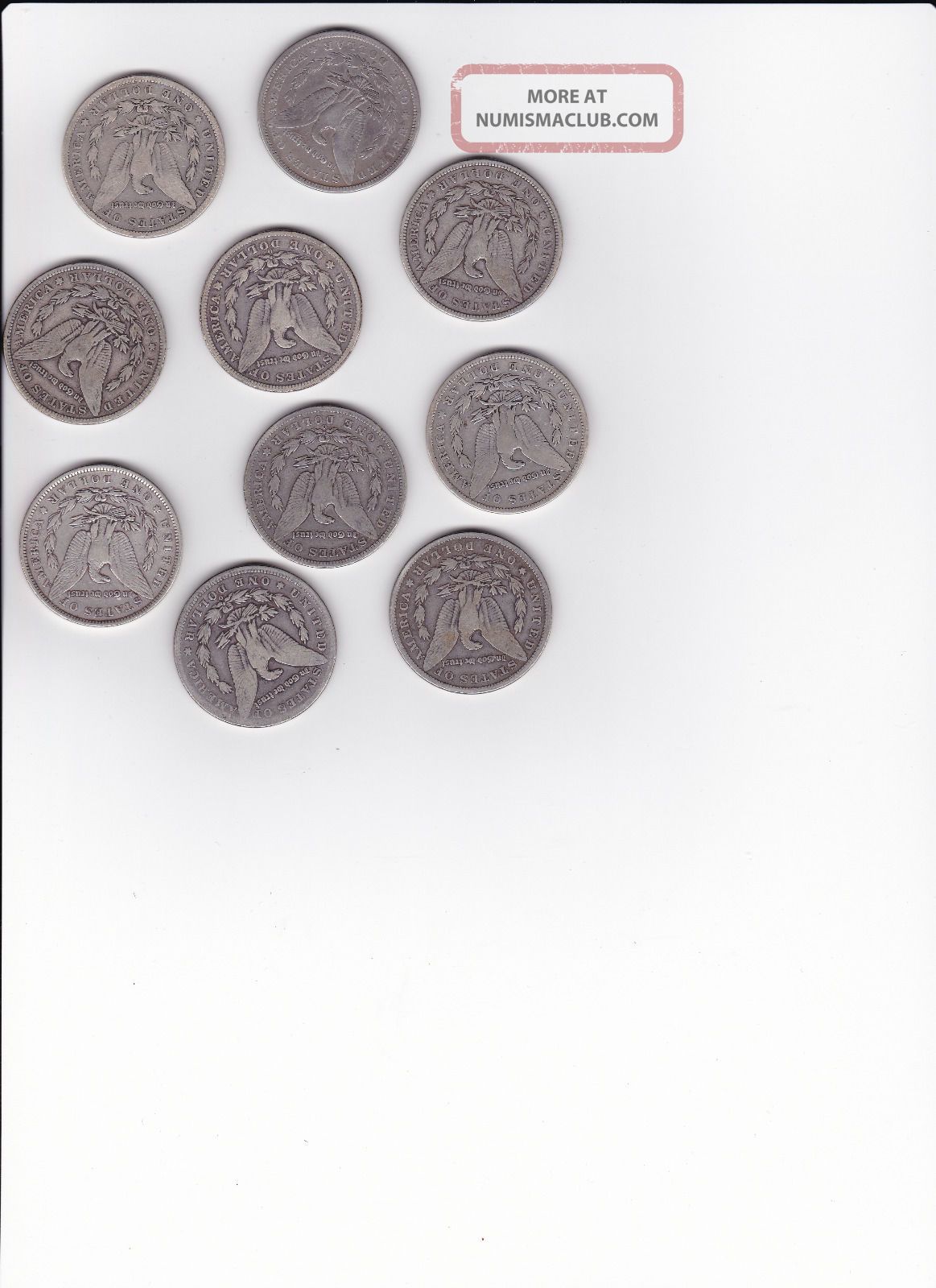 10-morgan-silver-dollars-10-differant-dates