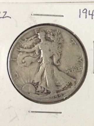 F122 1944 - P Walking Liberty Silver Half Dollar Circulated Fairhouse photo