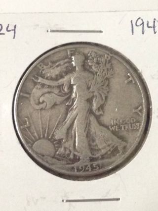 F124 1945 - P Walking Liberty Silver Half Dollar Circulated Fairhouse photo