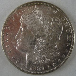 Toned 1881 - S Morgan Silver Dollar - Bu, photo