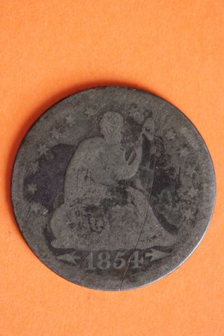 1854 - P Seated Liberty Silver Quarter Additional Items You Buy Ship For 20 photo