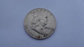 1954 - D Franklin Half Dollar (vg) L@@k ``` 3429 photo
