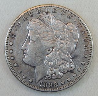 1898 - S $1 Morgan Silver Dollar - Xf Details - Cleaned photo