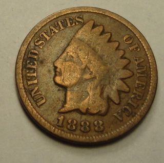 1888 Indian Head Penny Cent Y261 photo