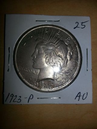 1923 - P Peace Silver Dollar Au 25 photo