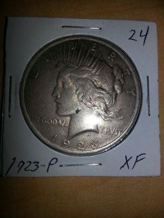 1923 - P Peace Silver Dollar Xf 24 photo