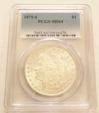 1879 S Morgan Silver Dollar - Pcgs Ms64 - Frost White Coin - San Francisco photo