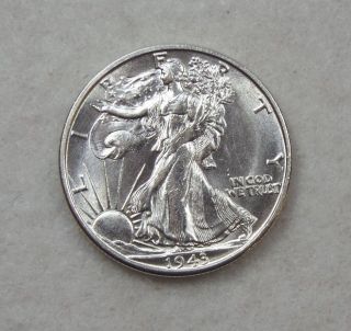 1943 - S Walking Liberty Half Dollar Brilliant Uncirculated Silver 50c photo