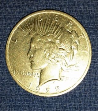 1922 - P Peace Silver Dollar Au Detail photo