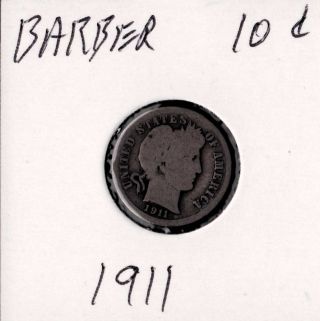1911 Barber Dime U.  S.  Coin photo