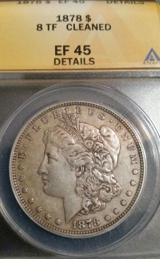 1878 P 8 Tail Feathers Morgan Silver Dollar.  Ef 45.  Rare.  Coin. photo