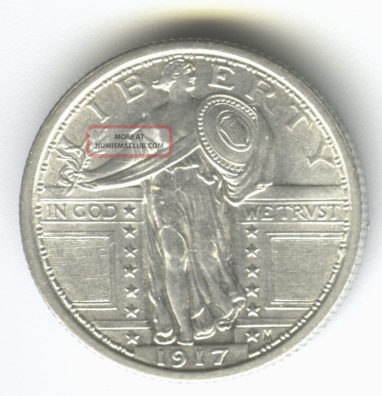 1917 Standing Liberty Quarter Type 1 Full Head 100 White 1917 Standing Liberty Quarter Type 1 Full Head 100 White