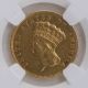 1857 Ngc Au50 $3 Princess Head Three Dollar Gold Coin With A Great Look To Her Gold (Pre-1933) photo 1