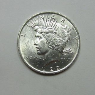 (1) 1922 Peace Dollar // Gem Uncirculated // 90 Silver Coin photo
