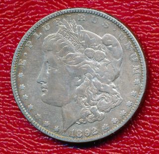 1892 Morgan Silver Dollar Fine photo