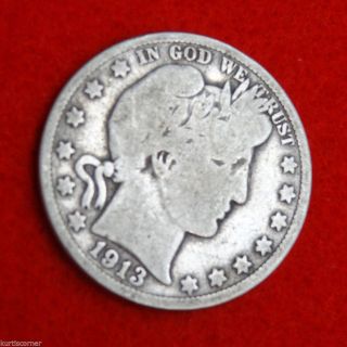 United States 1913 Barber Half Dollar With Good Details And In photo