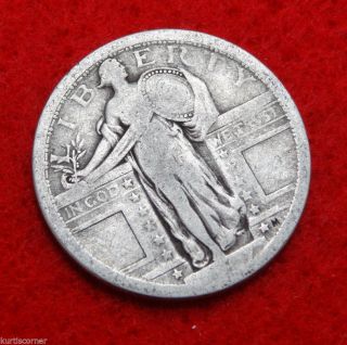 United States 1917 Type I Standing Liberty Quarter Good To Very Good Details photo