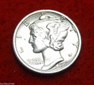 United States 1919 - D Mercury Head Dime With Fine To Very Fine Details photo