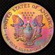 1990 American Silver Eagle (ase) Rainbow Toned Cartwheel Luster Bu,  Bullion Coins: US photo 1