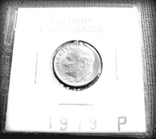 1979 - P Brilliant Uncirculated Roosevelt Dime In 2 X 2 Protective Covering photo