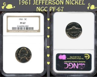 1961 Jefferson Nickel Ngc Pf 67 Coin photo