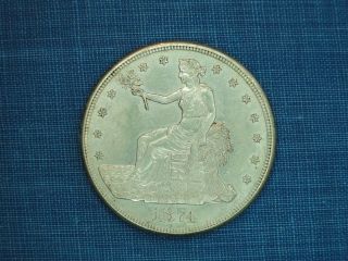 1874 - S $1 Trade Dollar,  Almost Uncirculated photo