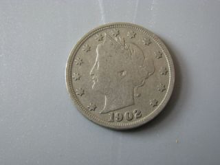 1902 Liberty Nickel U.  S.  Coin Vg Nc01 photo