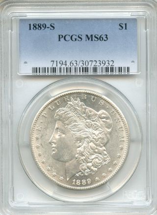 1889 - S Morgan Silver Dollar Pcgs Ms63 $1 (30723932) photo
