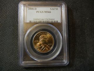 2008 D Sacagawea Sac$1 One Dollar Coin - Pcgs Graded Ms66 photo