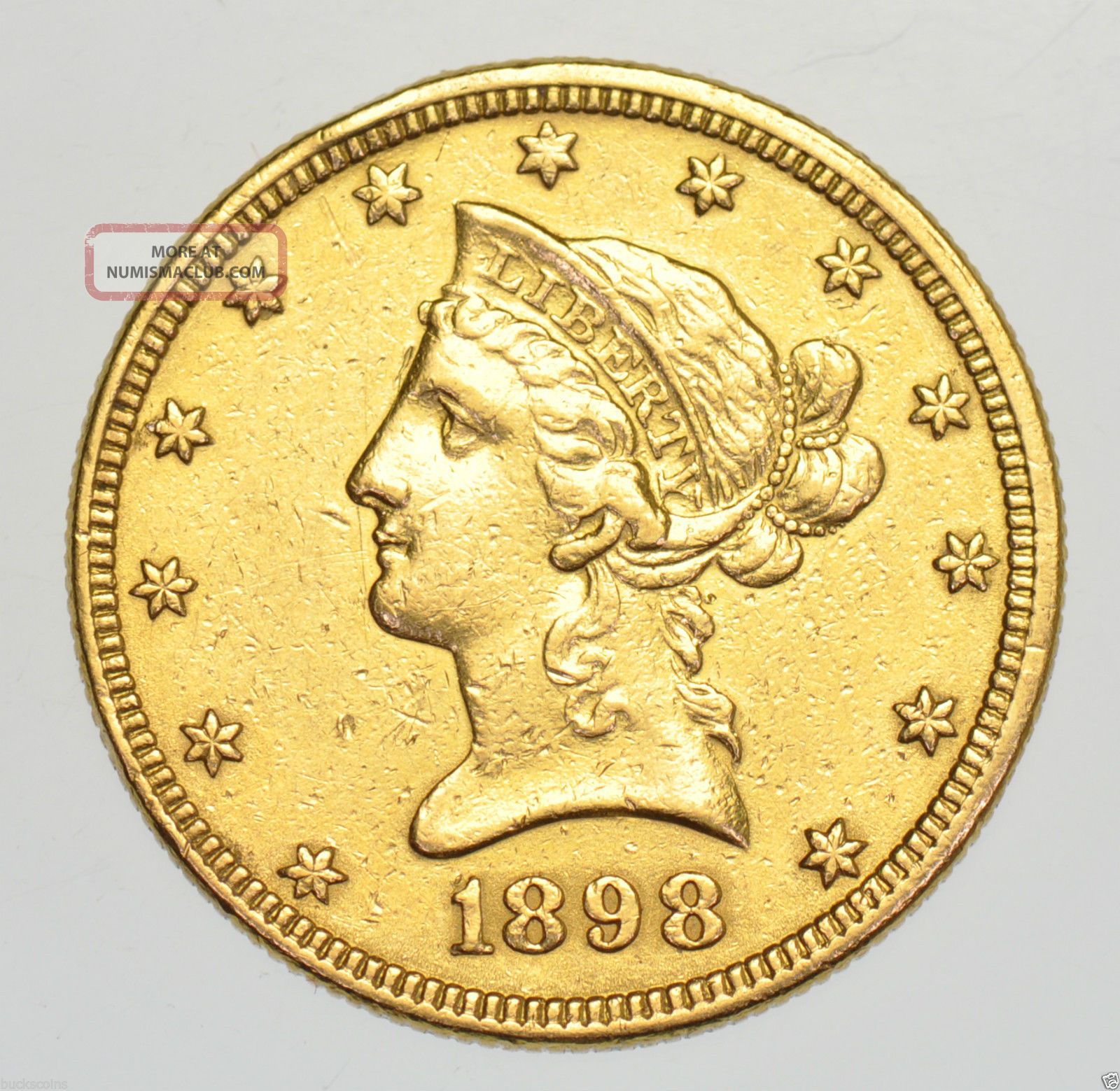 Usa United States Ten Dollars 10 Liberty Head 1898 Gold Coin