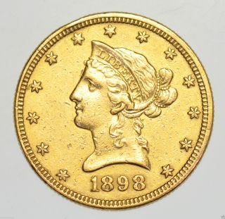 Usa,  United States,  Ten Dollars $10,  Liberty Head 1898 Gold Coin photo
