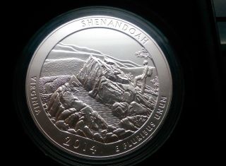 2014 Shenandoah 5 Oz Silver (five Ounce) Uncirculated Coin W/coa & Box photo