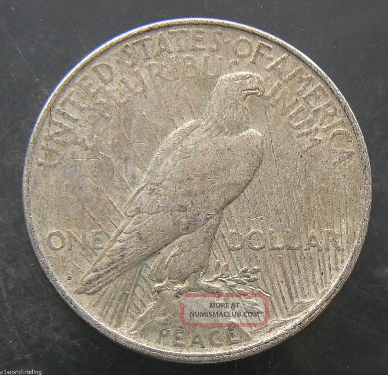 1922 D Peace Liberty Silver One Dollar Coin